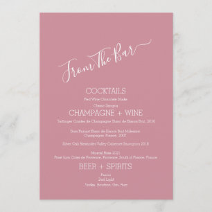 Minimalistisch von der Bar Wedding Bar Menu Card Menükarte