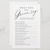 Minimalistisch, was der Bräutigam gesagt hat (Vorne/Hinten)