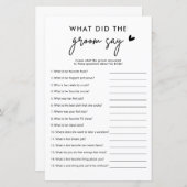 Minimalistisch, was der Groom zu Spielkarten gesag (Vorne/Hinten)