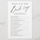 Minimalistisch, was die Braut gesagt hat (Vorderseite)