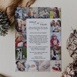 Minimalistisch Was für ein Jahr FotoCollage Weihna Feiertagskarte