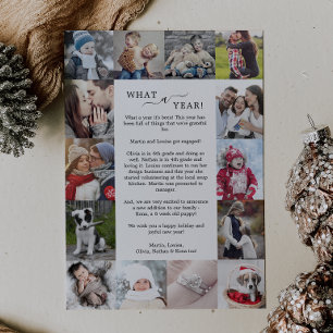 Minimalistisch Was für ein Jahr FotoCollage Weihna Feiertagskarte