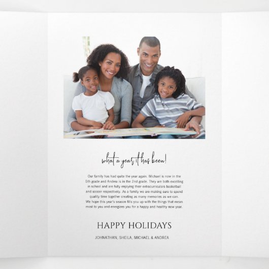 Minimalistisch, was für eine dreifache Urlaubskart Dreifach Gefaltete Einladung (Innenseite Mitte)