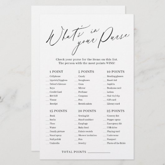 Minimalistisch, was in Ihrem Geldbeutel-Brautparty (Vorne/Hinten)