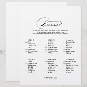 Minimalistisch Was ist in deinem Purse-Brautparty-