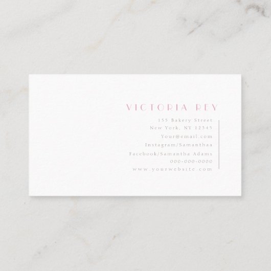 Minimalistisch | Wasserfarbe | Bäckerei | Catere | Visitenkarte (Rückseite)