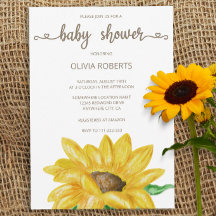 Minimalistisch Watercolor Sonnenblumendusche