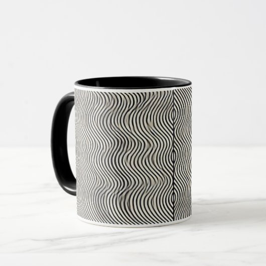 Minimalistisch Waves Kaffee Tasse (Vorderseite Links)