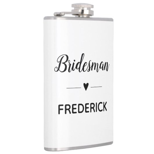 Minimalistisch Wedding Bridesman Personalisiert Flachmann (Rechts)