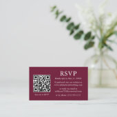 Minimalistisch Wedding Burgundy QR UAWG Begleitkarte (Stehend Vorderseite)