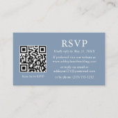 Minimalistisch Wedding Dusty Blue QR UAWG Begleitkarte (Vorderseite)