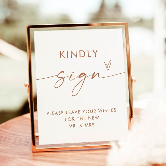 Minimalistisch Wedding Gästebuch Sign Boho Terraco