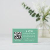 Minimalistisch Wedding Neo Mint QR UAWG Begleitkarte (Stehend Vorderseite)