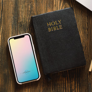 Minimalistisch weich glänzend Modernes Monogramm Case-Mate iPhone 14 Hülle