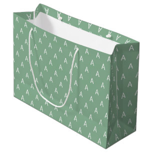 Minimalistisch weich grüne Monogramm Große Geschenktüte