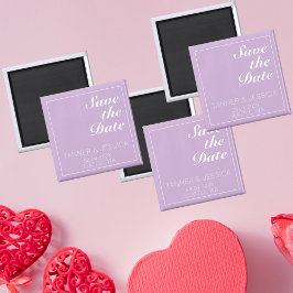 Minimalistisch weich Lila & weiß Save the Date Magnet