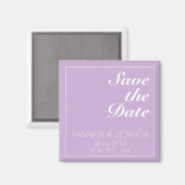 Minimalistisch weich Lila & weiß Save the Date Magnet (Vorderseite/Rückseite)