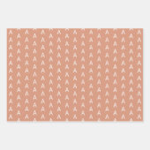 Minimalistisch weichrosa Monogramm Geschenkpapier Set (Vorderseite 3)