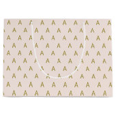 Minimalistisch weichrosa Monogramm Große Geschenktüte (Vorderseite)