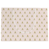 Minimalistisch weichrosa Monogramm Große Geschenktüte (Rückseite)
