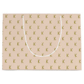 Minimalistisch weichrosa Monogramm Große Geschenktüte (Vorderseite)