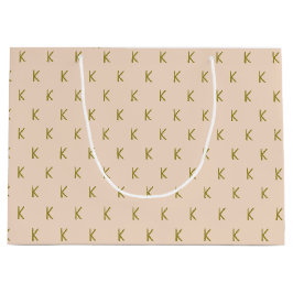 Minimalistisch weichrosa Monogramm Große Geschenktüte