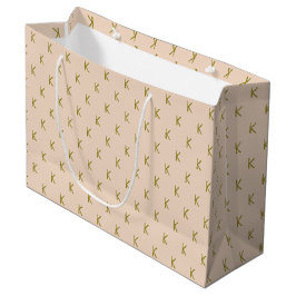 Minimalistisch weichrosa Monogramm Große Geschenktüte