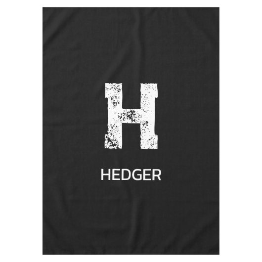 MINIMALISTISCH WEIß EINBUCHSTABIGES MONOGRAMM NAME TISCHDECKE (Vorderseite)