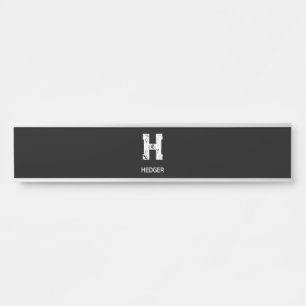 MINIMALISTISCH WEIß EINBUCHSTABIGES MONOGRAMM NAME TÜRSCHILD