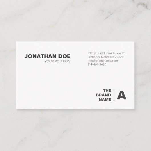 Minimalistisch, weiß, einfach, Beruflich, Boho, Visitenkarte (Vorderseite)