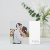 Minimalistisch | weiß | Foto Wedding Vielen Dank Postkarte (Stehend Vorderseite)