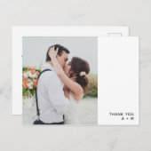 Minimalistisch | weiß | Foto Wedding Vielen Dank Postkarte (Vorne/Hinten)