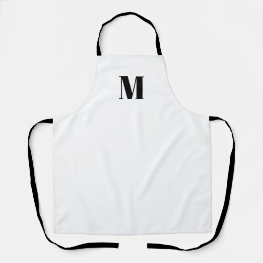 Minimalistisch-weiß-schwarz-modern-monogramm Schürze (Vorderseite)