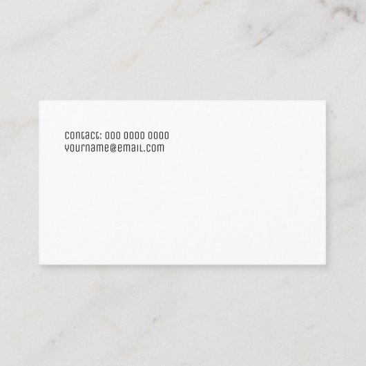 minimalistisch, weiß und beruflich visitenkarte (Rückseite)