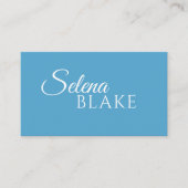 Minimalistisch, weiß und blau | Moderner QR-Code Visitenkarte (Vorderseite)