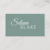 Minimalistisch, weiß und grün | Moderner QR-Code Visitenkarte (Vorderseite)