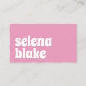 Minimalistisch, weiß und rosa | Moderner QR-Code Visitenkarte (Vorderseite)