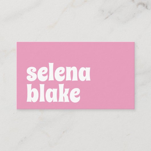 Minimalistisch, weiß und rosa | Moderner QR-Code Visitenkarte (Vorderseite)