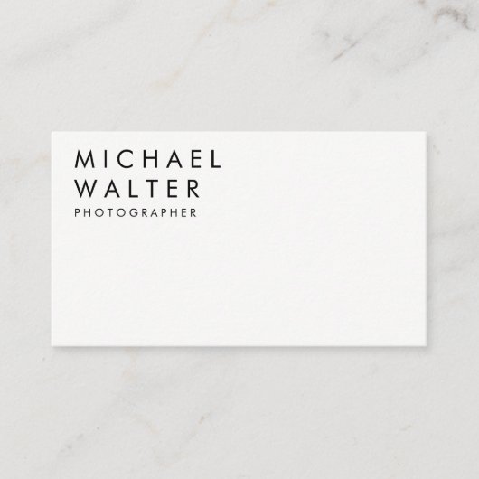 Minimalistisch Weiß und Schwarz Visitenkarte (Vorderseite)