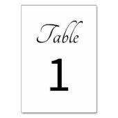 Minimalistisch: Weiße Tischnummer (Rückseite)