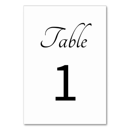Minimalistisch: Weiße Tischnummer (Rückseite)
