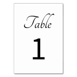 Minimalistisch: Weiße Tischnummer