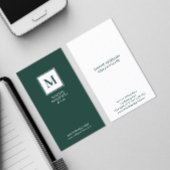 Minimalistisch | Weißer Rahmen auf dunkelgrün Visitenkarte