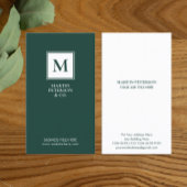 Minimalistisch | Weißer Rahmen auf dunkelgrün Visitenkarte