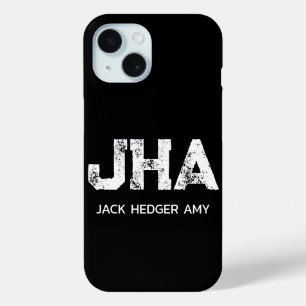 MINIMALISTISCH WEISSES DREIBUCHSTABEN-MONOGRAMM NA Case-Mate iPhone HÜLLE
