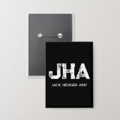 MINIMALISTISCH WEIßES DREIBUCHSTABIGES MONOGRAMM N BUTTON (Vorderseite/Rückseite)