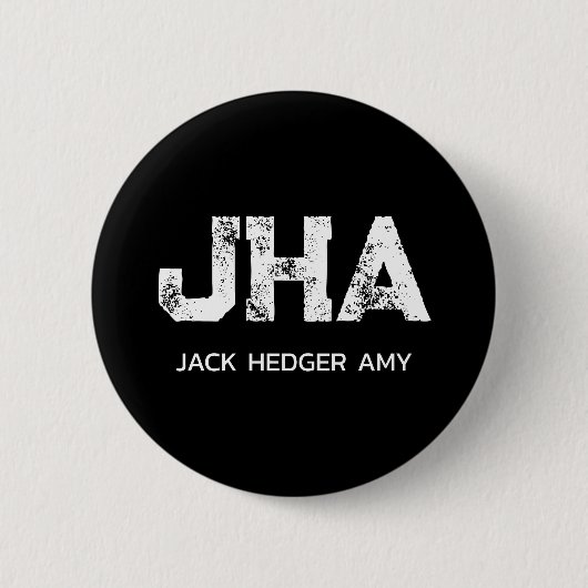 MINIMALISTISCH WEIßES DREIBUCHSTABIGES MONOGRAMM N BUTTON (Vorderseite)