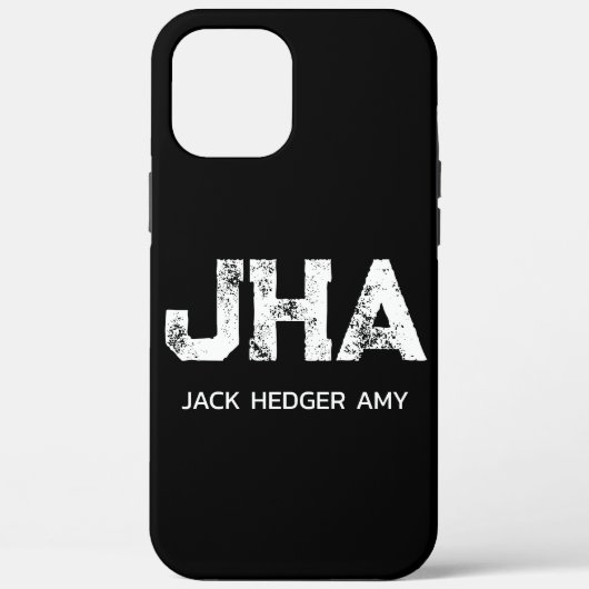 MINIMALISTISCH WEIßES DREIBUCHSTABIGES MONOGRAMM N Case-Mate iPhone HÜLLE (Rückseite)