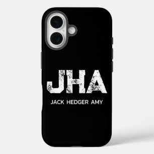 MINIMALISTISCH WEIßES DREIBUCHSTABIGES MONOGRAMM N iPhone 16 HÜLLE