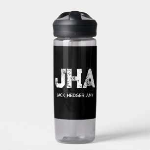 MINIMALISTISCH WEIßES DREIBUCHSTABIGES MONOGRAMM N TRINKFLASCHE